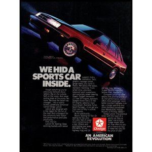 1986 Dodge Lancer Sedan Vintage Print Ad 80s Design Wall Art Photo